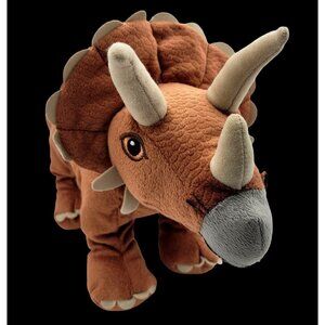 IKEA Jattelik Triceratops Dinosaur 18" Brown Textured Realistic Stuffed 2006